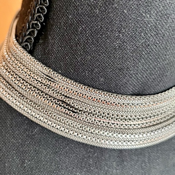 Silver Multistrand Necklace with Colorful Stone Chainmail Grunge Choker Boho VTG - Picture 7 of 12